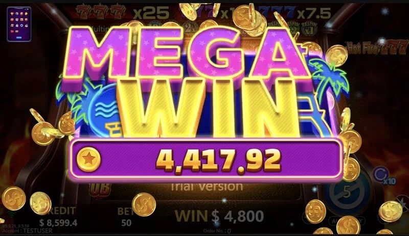 Hot Fire 777 - kemenangan besar di Prize Line